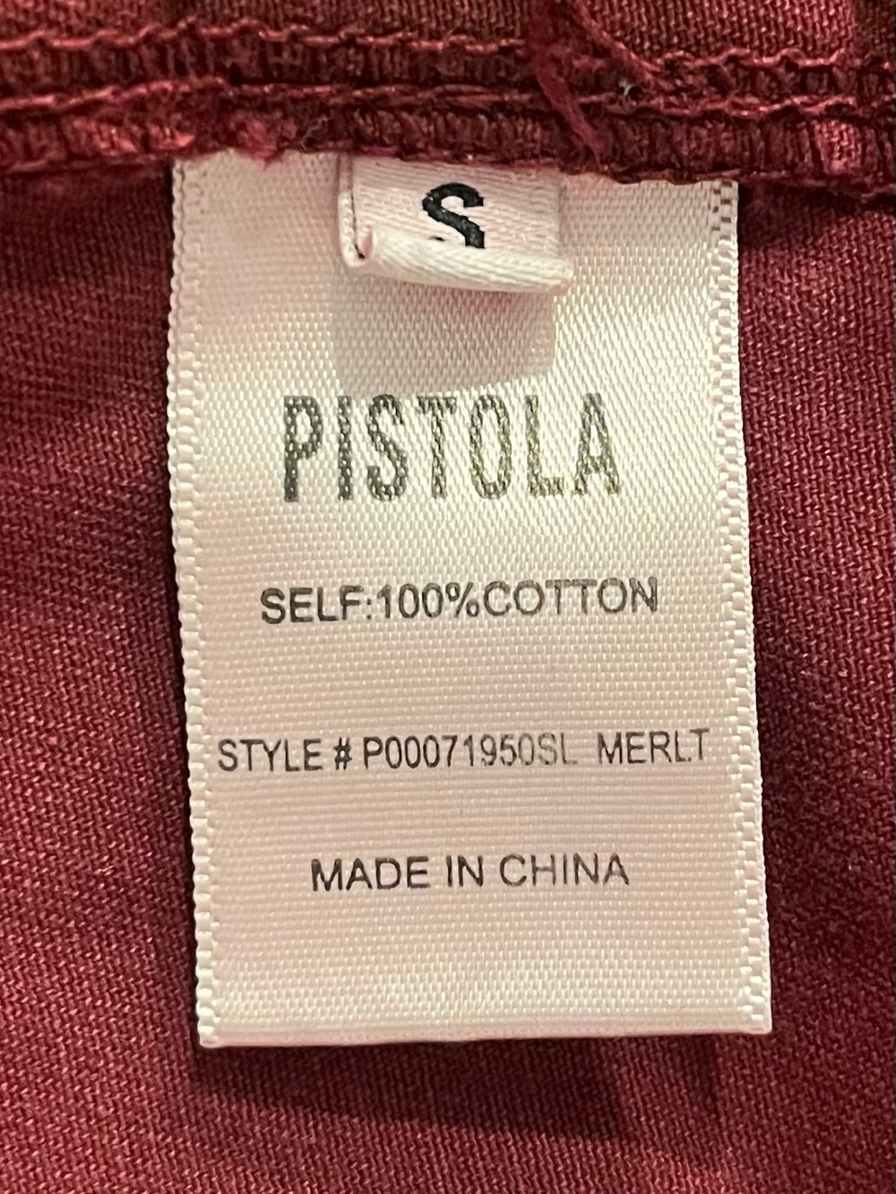Pistola Grover Field Suit Merlot Burgundy Utility Jumpsuit Cotton Short Sleeve S - Picture 10 of 12